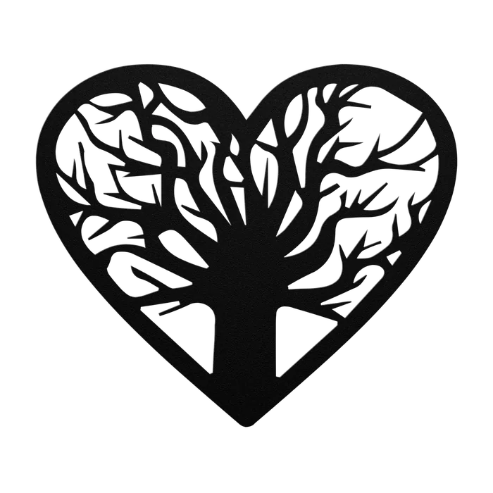Tree of Life Branching Heart Metal Sign