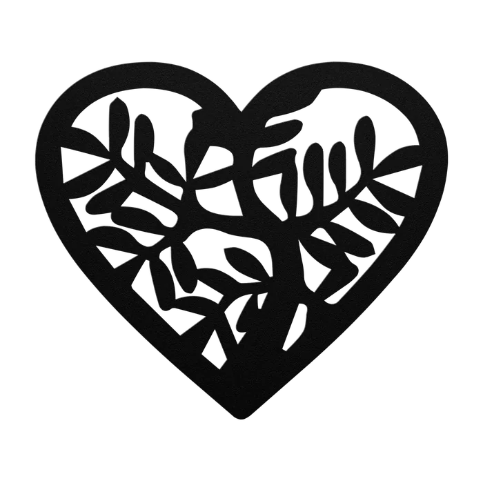 Tree of Life Large Leaf Heart Metal Sign