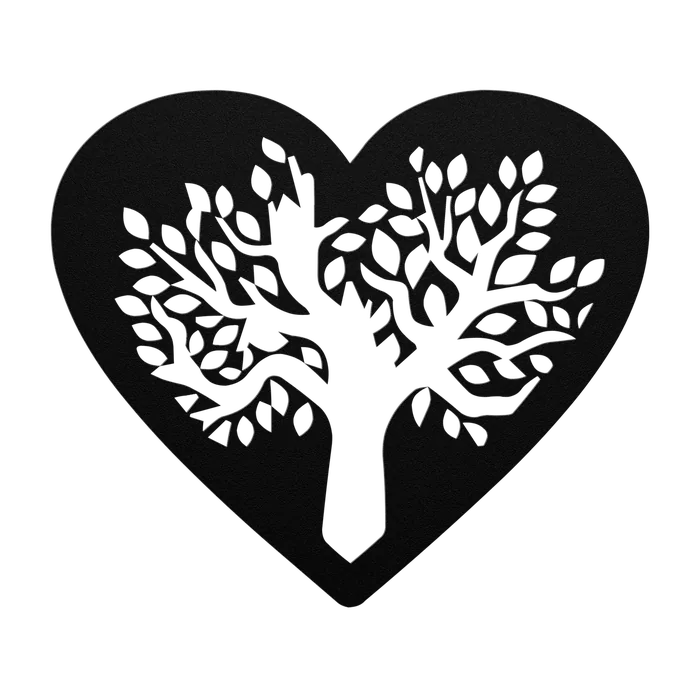 Tree of Life Leafy Heart Metal Sign