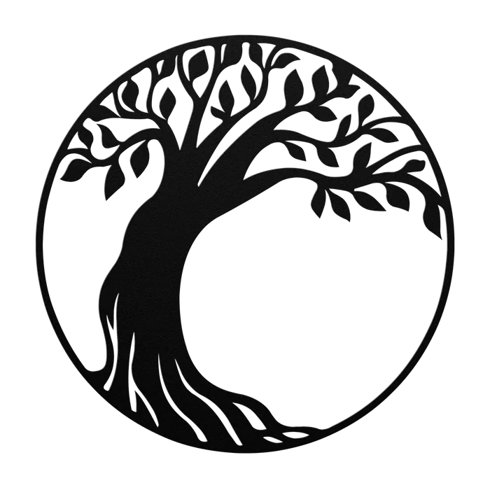 Tree of Life Leaning Tree Metal Sign