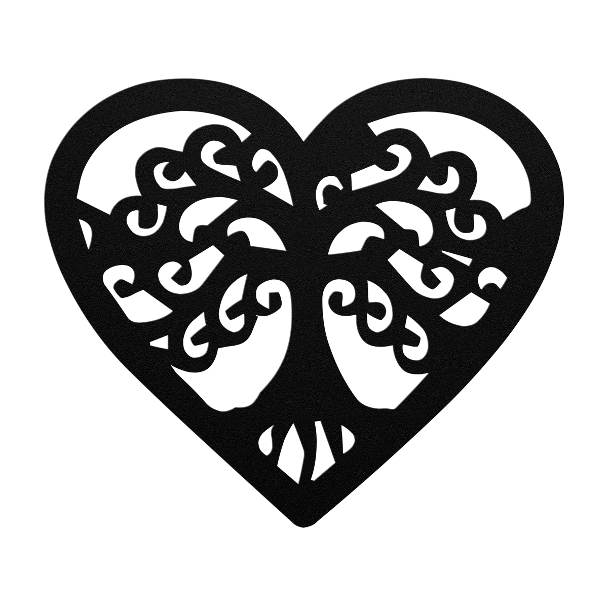 Tree of Life Scrolled Heart Metal Sign
