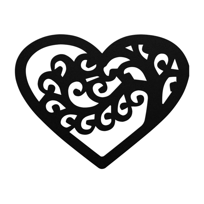 Tree of Life Swirl Heart Metal Sign