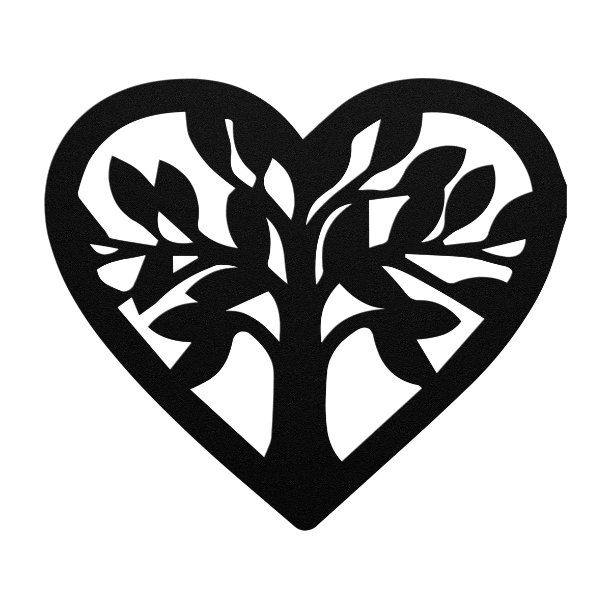 Tree of Life Wide Leaf Heart Metal Sign