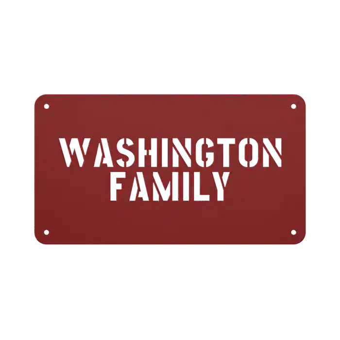 Washington Family Name Sign