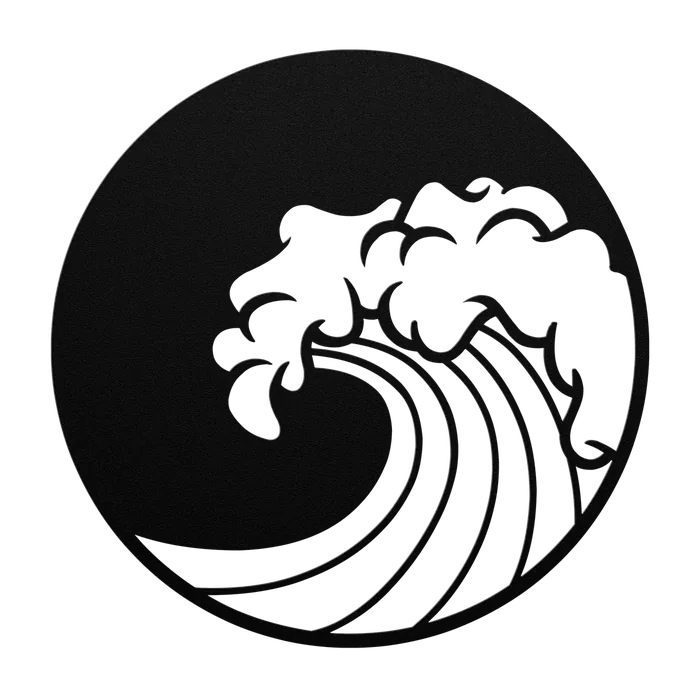 Wave Breaking Crest Metal Sign