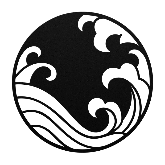 Wave Foam Curls Metal Sign