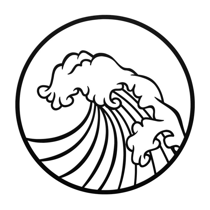 Wave Line Crest Metal Sign