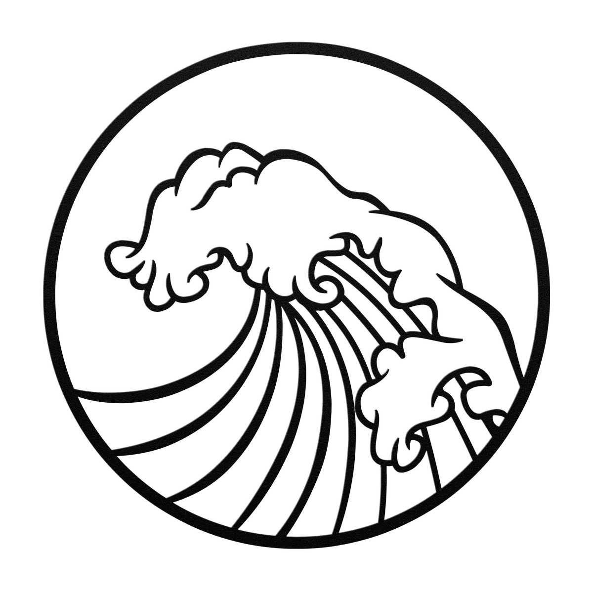 Wave Line Crest Metal Sign