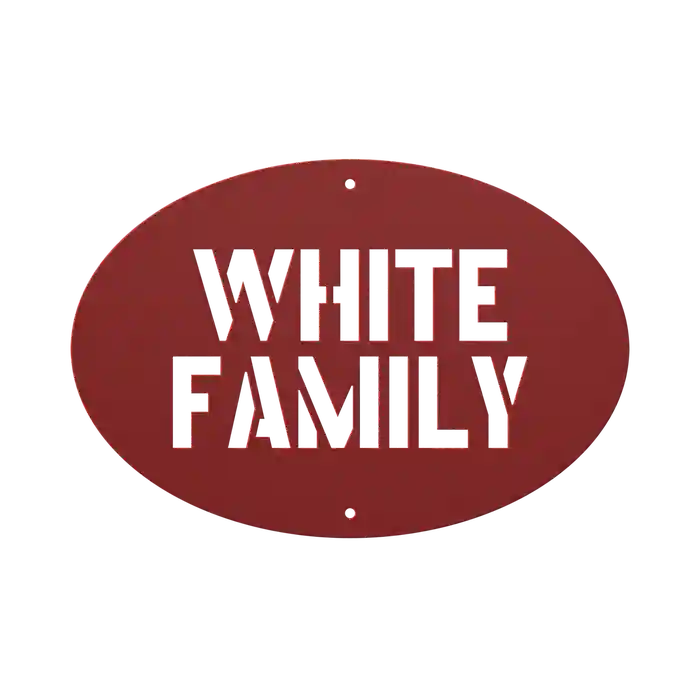 White Family Name Sign