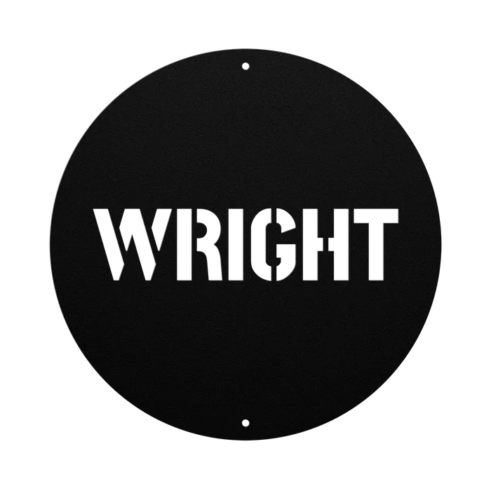 Wright Family Name Sign